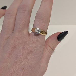 Solitaire Or Jaune 18 K - Taille 56 - 3.12 G