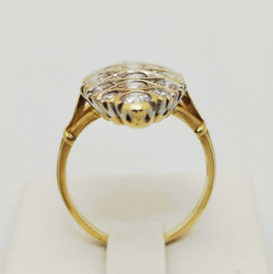 Bague marquise en or jaune 18K Taille-52