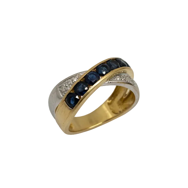 Bague OR Jaune et Gris 18K - Taille 54 -  5.67 G