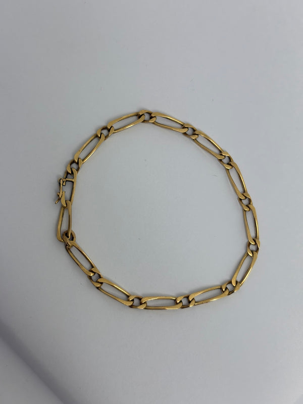 Bracelet Maillon Figaro Or Jaune 18 K - 7.33 Grs