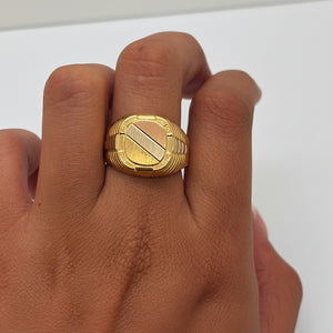 Chevalière en Or jaune 18K - Taille 65