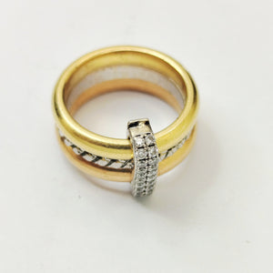 Bague Ancienne en Or 18K avec Diamants 11.01 Grs - Taille 47