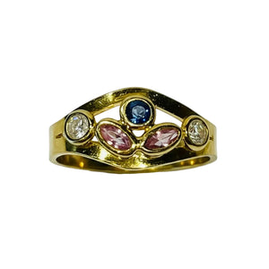 Bague en Or Jaune 18K avec Oxyde de Zirconium - T52 - 2.47gr