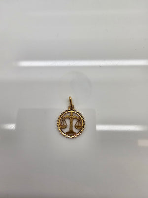 Pendentif Balance Or Jaune 18k Zodiaque Médaille - 0.99gr