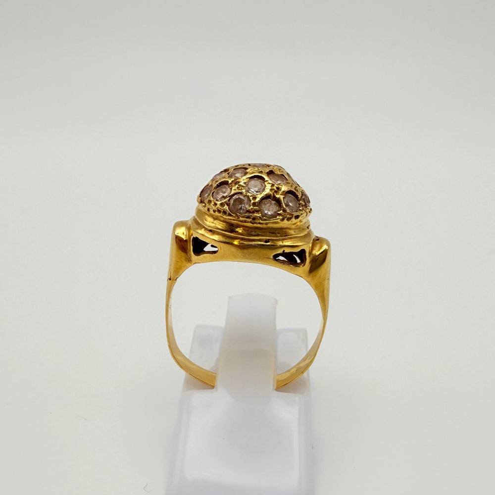 Bague or jaune 18K (4,1 g) avec oxyde de zirconium - Taille 56