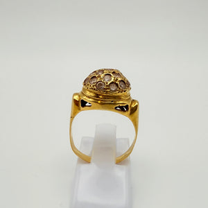 Bague or jaune 18K (4,1 g) avec oxyde de zirconium - Taille 56