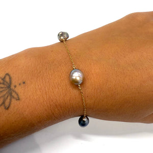 Bracelet Perle de Tahiti Or Jaune 18k 5.29 Grs