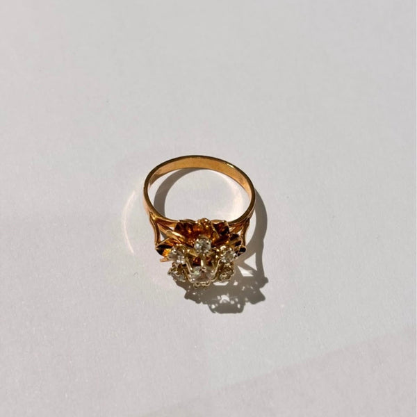 Bague Chou en Or Jaune avec Oxyde de Zirconium - T 54