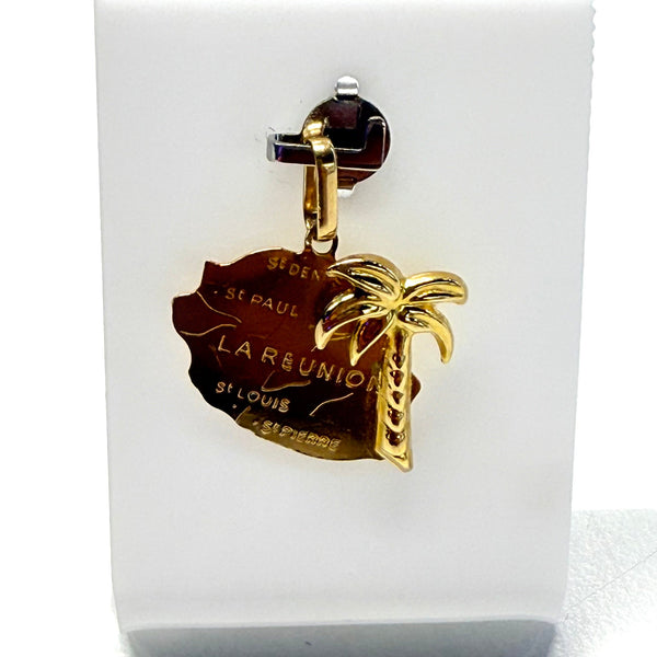 Pendentif Carte de la Réunion en Or Jaune 18K - 0.95 Grs