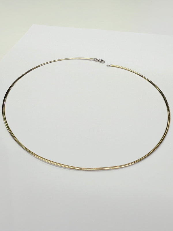 Collier Cable Or Jaune et Blanc 18k