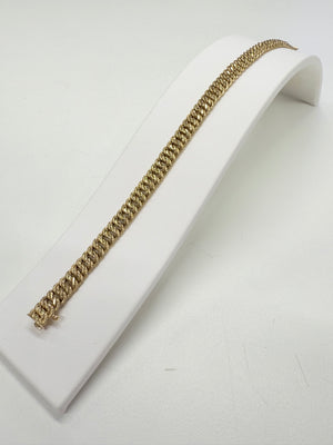 Bracelet Maille Américaine en Or Jaune 18k Lg18cm