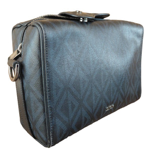 Sac à bandoulière Dior en toile Diamond noir / bleu