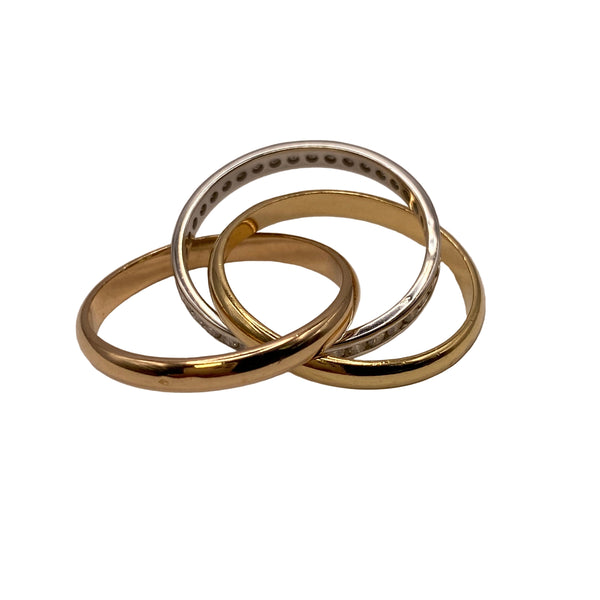 Alliance Or Jaune et Or Blanc 18 Carats - Taille 58