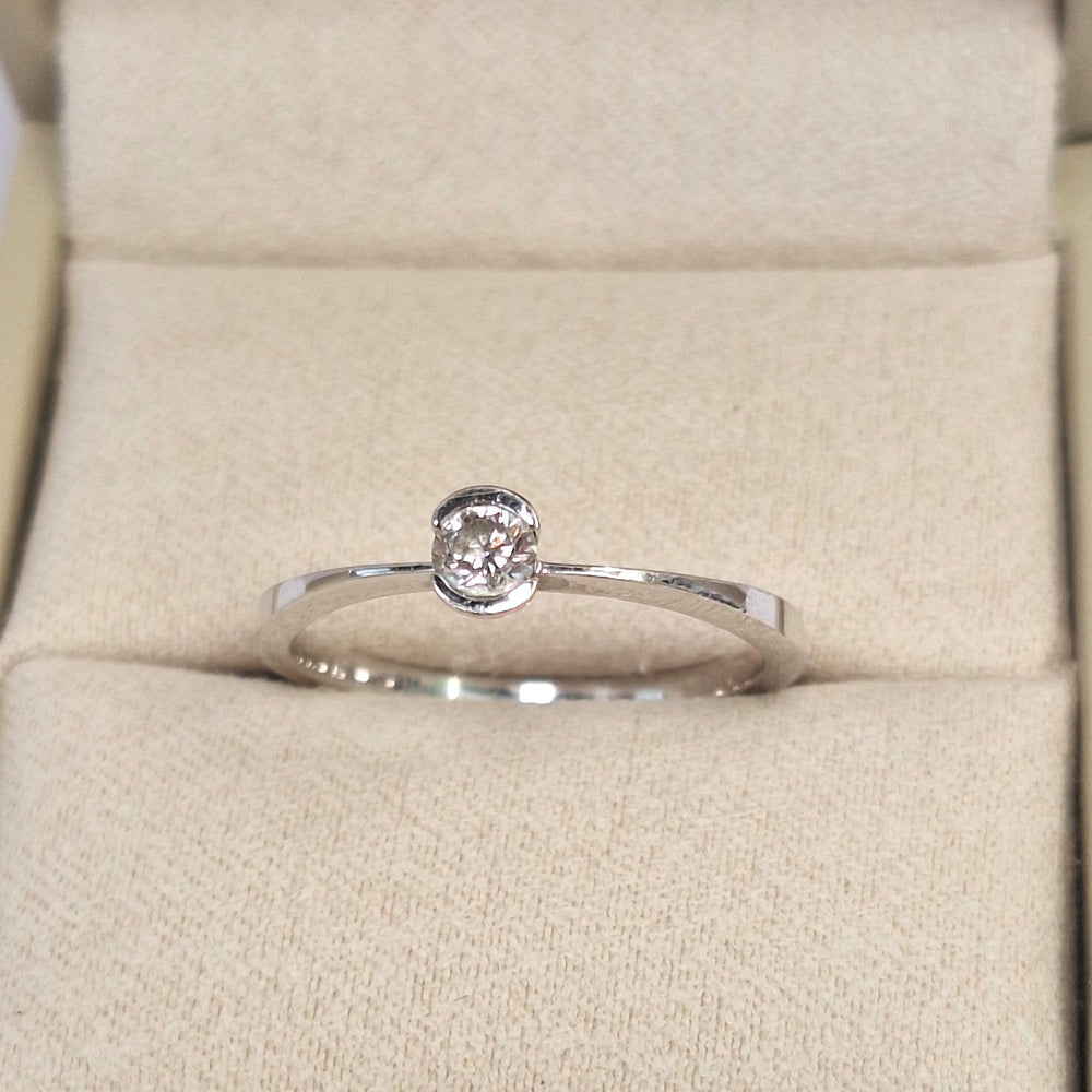 Solitaire en or blanc 18 carats avec diamant 0.15 carats - 1.84 Grs