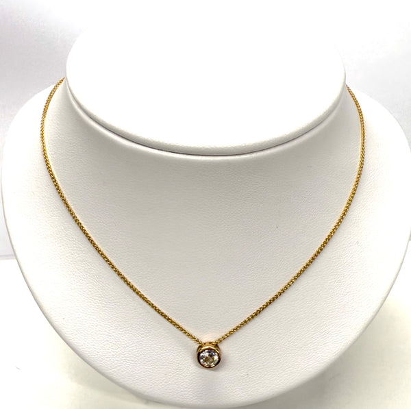 Collier Princesse en Or Jaune 18K & Diamant 0.40ct