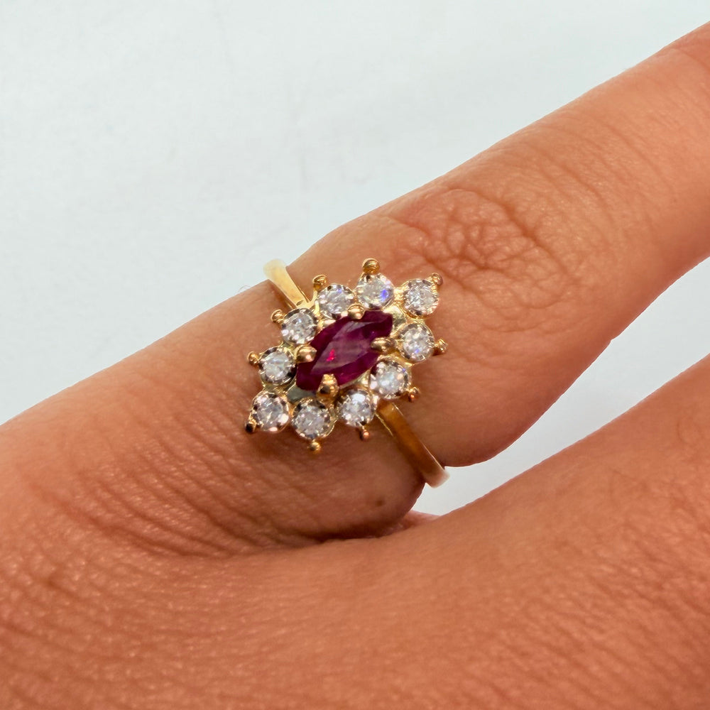 Bague Marguerite en Or Jaune 18k - 1.87 G - Taille : 46