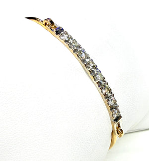Bracelet jonc en Or jaune et blanc 18k avec diamants