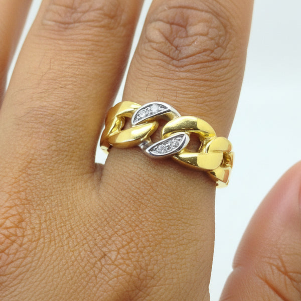 Bague en Or Jaune 18k - 5.78 G - Taille 55