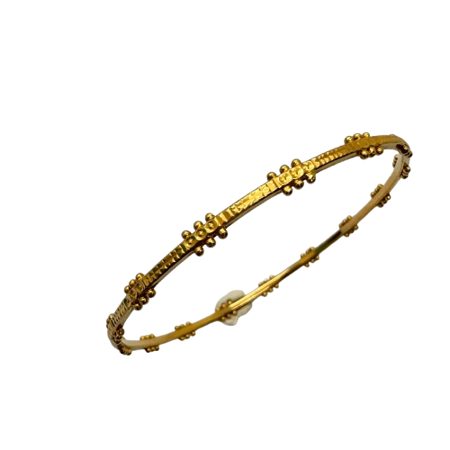 Bracelet Jonc en Or Jaune 18K Travaillé 9.18 Grs