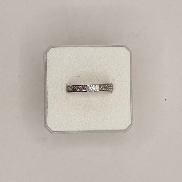 Bague Alliance Diamantée en Or Blanc 18K