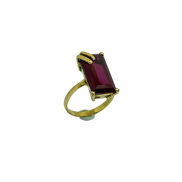 Bague Rubis en Or Jaune 18k - 4.50 G - Taille : 53