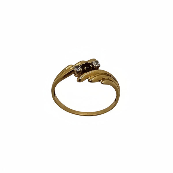 Trilogie Or Jaune 18K - 1.57 G avec Diamants et Rubis