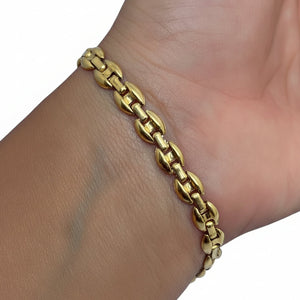 Bracelet Maille Grain de Café en Or Jaune 18 Carats