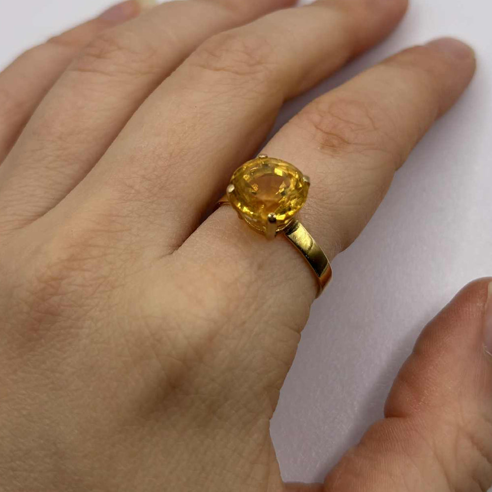 Bague Solitaire en Or Jaune 18K - Taille 54 - 3.02g