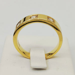Bague en or jaune 18K diamants - taille 54- 5.87g