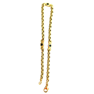 Bracelet Maillon en Or Jaune et Saphir 18 K - 4 Grs