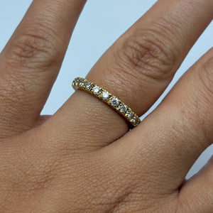 Bague tour complet en or Jaune 18k avec diamants