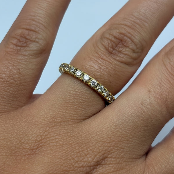 Bague tour complet en or Jaune 18k avec diamants