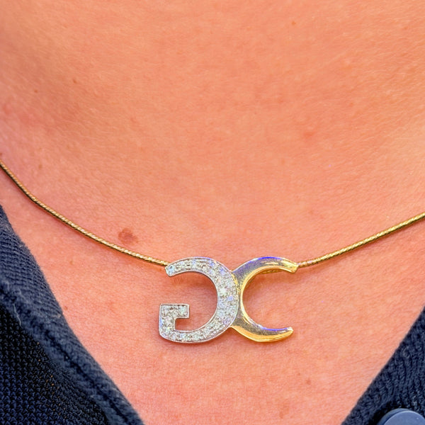 Pendentif en Or Jaune 18k en diamants