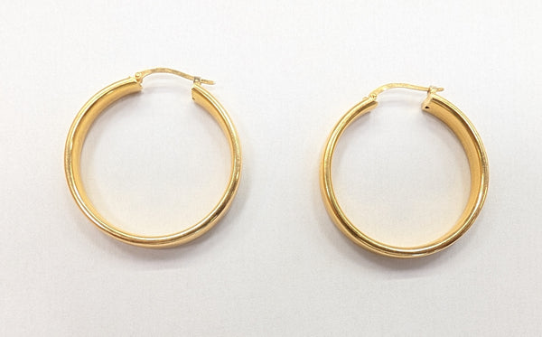 Boucles d'oreilles créoles en or jaune 18K 5.85 Grs