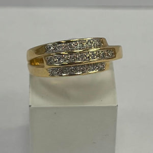 Bague Or Jaune 18 Carats avec Diamants
