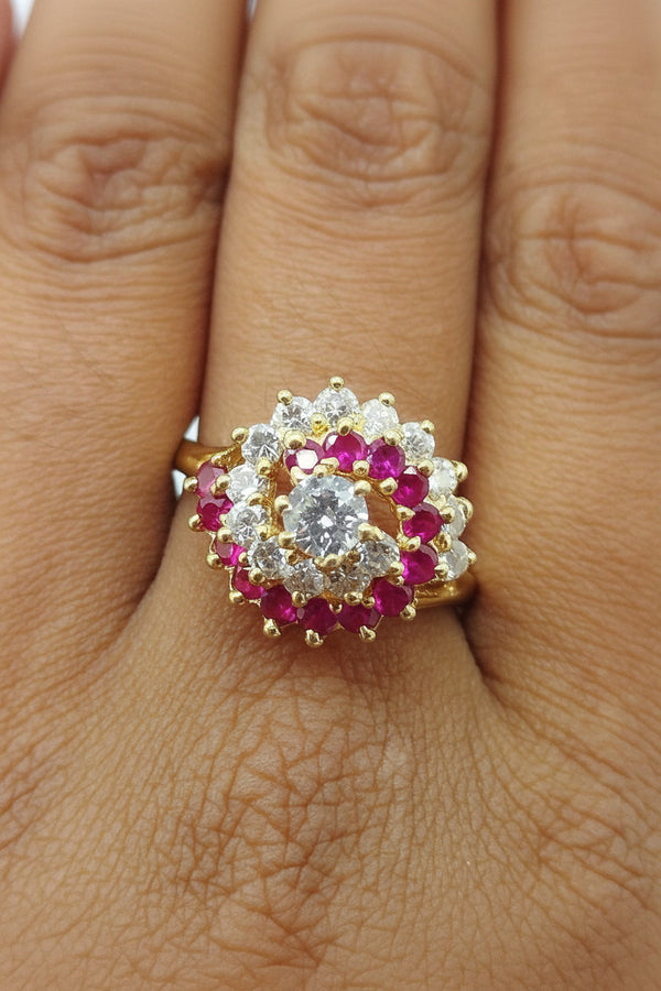 Bague en Or Jaune 18 carats taille 58 avec oxyde
