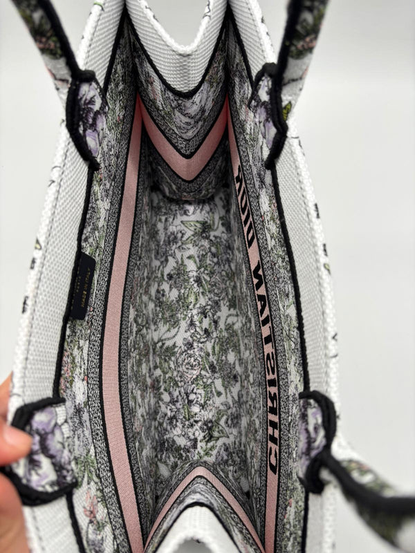 Sac Dior Book Tote en toile multicolore