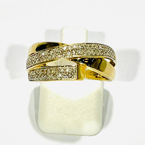 Bagues en or jaune 18 K avec diamants
