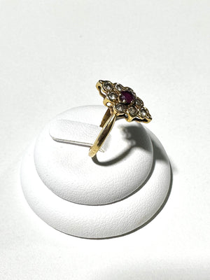 Bague Marquise en Or Jaune 18K - 2.13 Grs - Taille 51