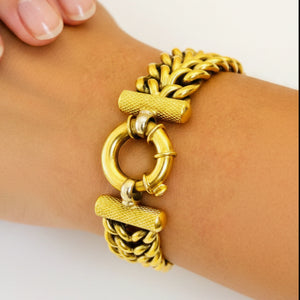 Bracelet maille américaine en or jaune 18K - 19.5cm - 19.94gr