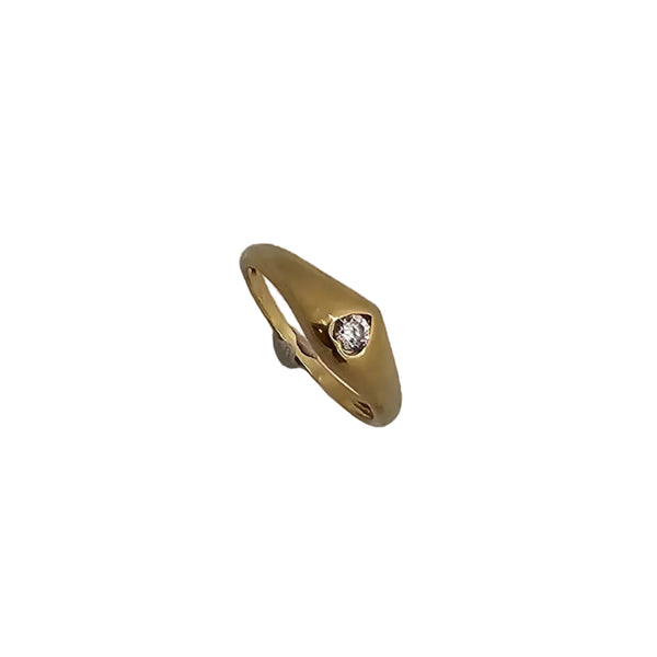 Bague Jonc Or Jaune 18k avec Oxyde - T53 - 1.91gr