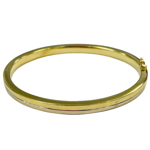 Bracelet jonc en or jaune et blanc 18K - 12.20 Grs