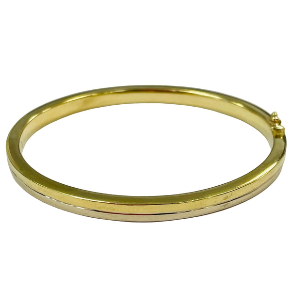 Bracelet jonc en or jaune et blanc 18K - 12.20 Grs