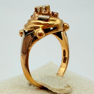 Bague Empierrée Or Jaune 750/1000 avec Oxyde de Zirconium