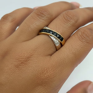 Bague OR Jaune et Gris 18K - Taille 54 -  5.67 G