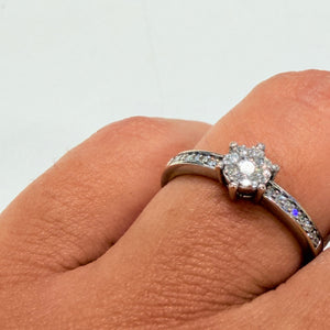Bagues en Or Blanc et Diamants 18k - Taille 52