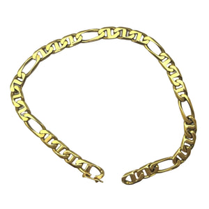 Bracelet Gourmette Figaro Or Jaune 18k