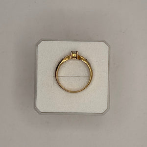 Solitaire Diamant Or Jaune 18K avec Pavage de Brillants