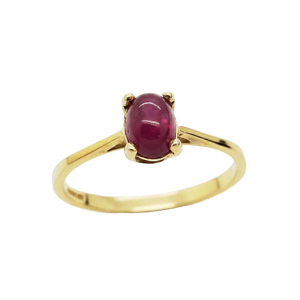 Bague Solitaire en Or Jaune 18 K - 1.97 Grs - T 56