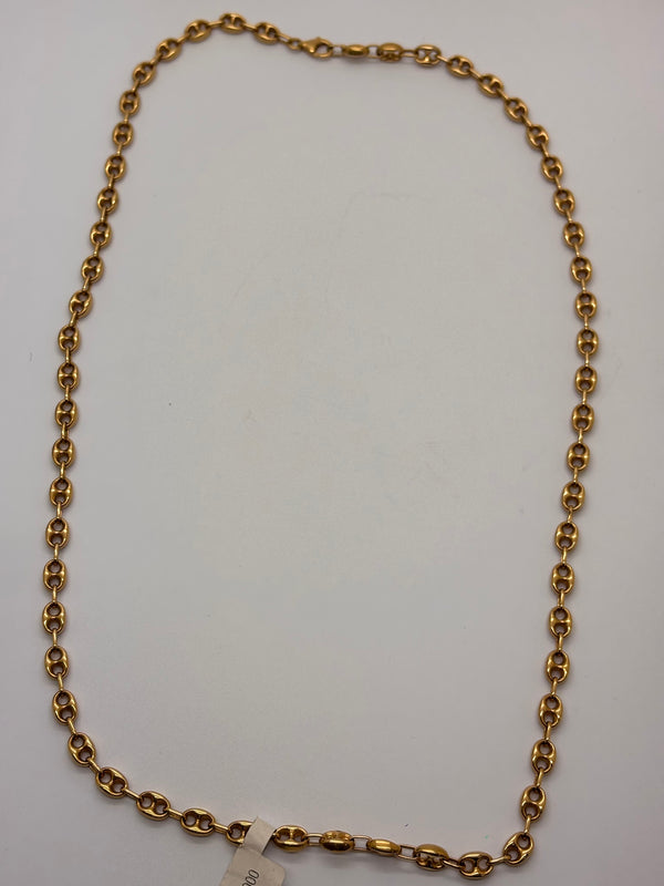Collier Sautoir Grain de Café en Or Jaune 18K 28.60 Grs